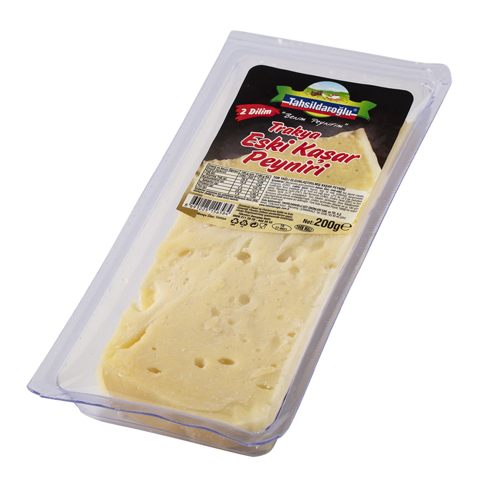 Tahsildaroğlu 2 Slices Aged Kashar Cheese is a rich, firm, and flavorful traditional cheese from Türkiye, crafted from a seasonal blend of pasteurized sheep’s, goat’s, and cow’s milk.