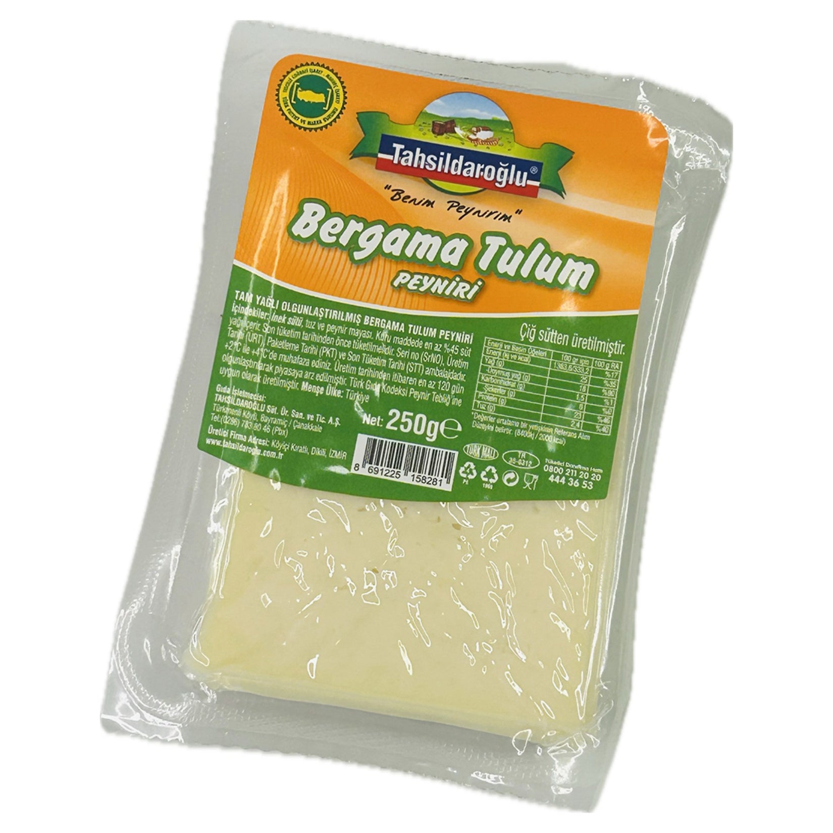 Tahsildaroglu Bergama Tulum Cheese is a traditional Turkish white cheese crafted from high-quality cow’s milk and carefully aged to develop its bold, tangy character.