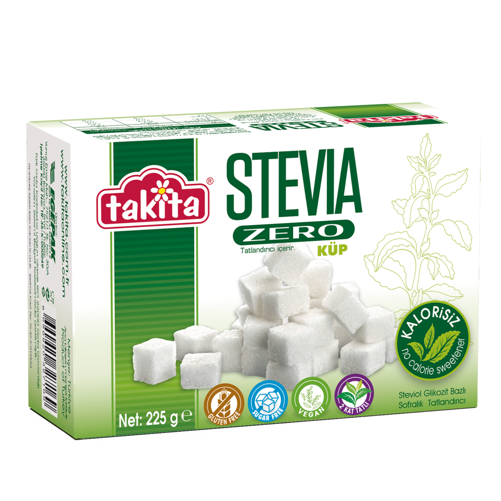 Takita Stevia Zero Kup Tatlandirici is a convenient, zero-calorie cube sweetener designed for tea, coffee, and everyday recipes.