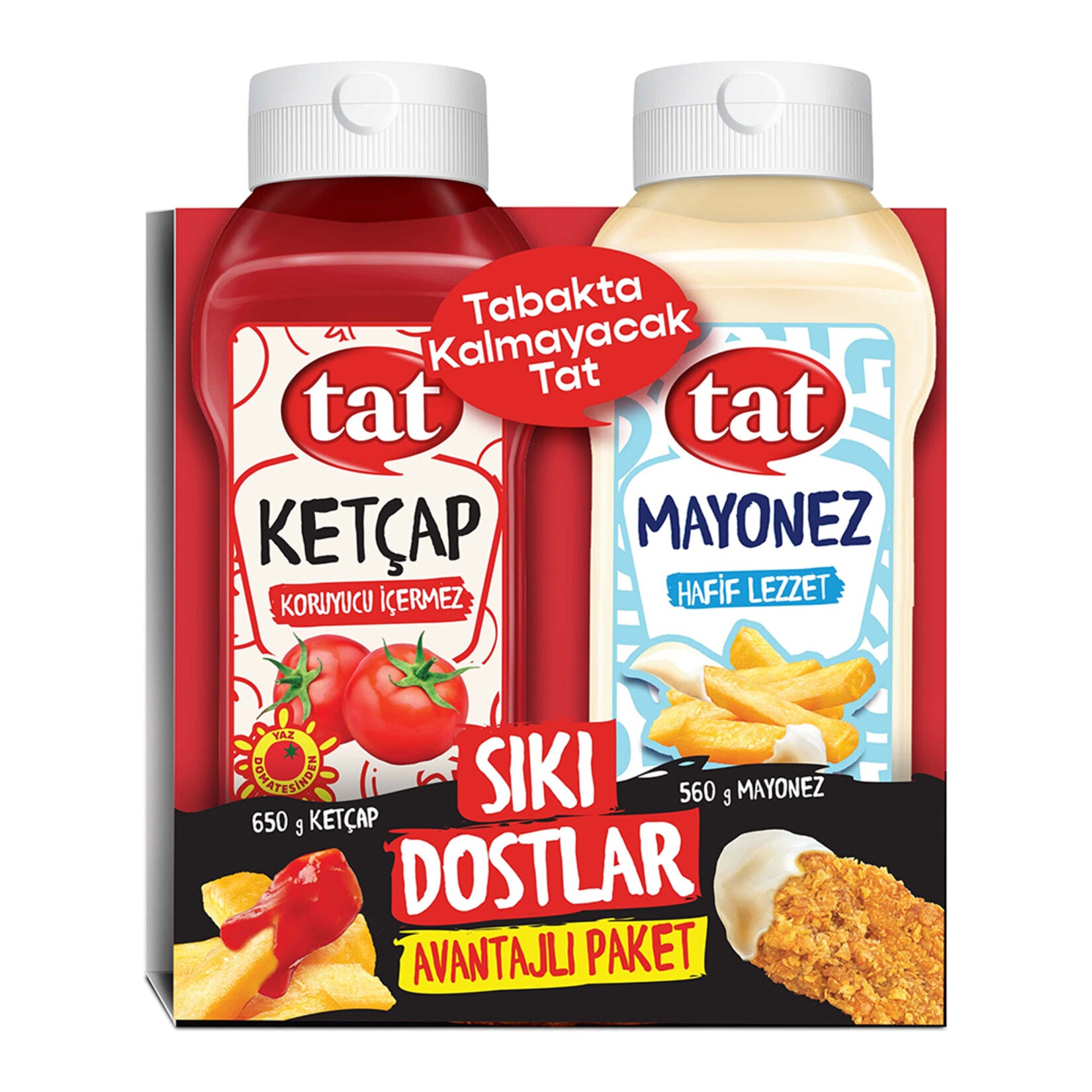 Tat Siki Dostlar Ketchup & Mayonnaise Set brings two of the most loved table sauces together in one convenient family-size bundle.