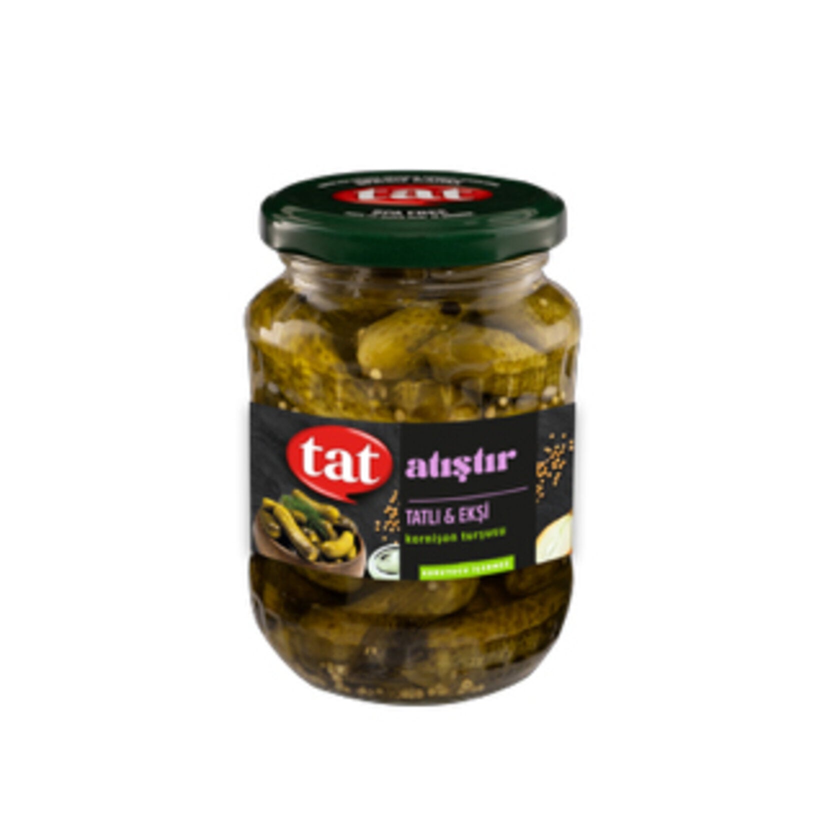 Tat Sweet & Sour Gherkin Pickles bring the bold, balanced flavors of Turkish cuisine straight to your table.