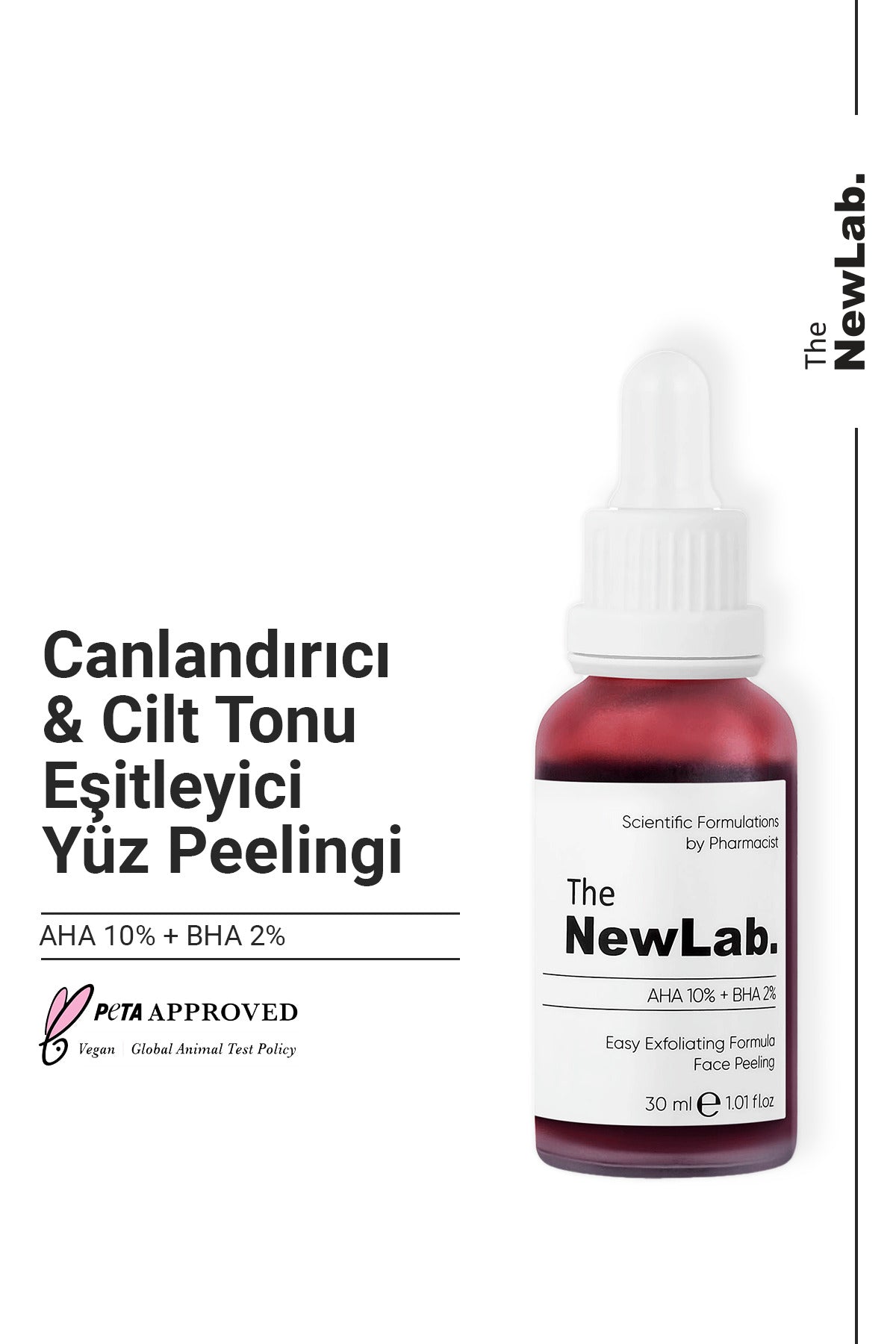 The NewLab Revitalizing & Tone Equalizing Red Peeling Serum is a high-performance chemical exfoliating treatment formulated with 10% AHA and 2% BHA to help refine skin texture, promote a brighter look, and support a more even skin tone.