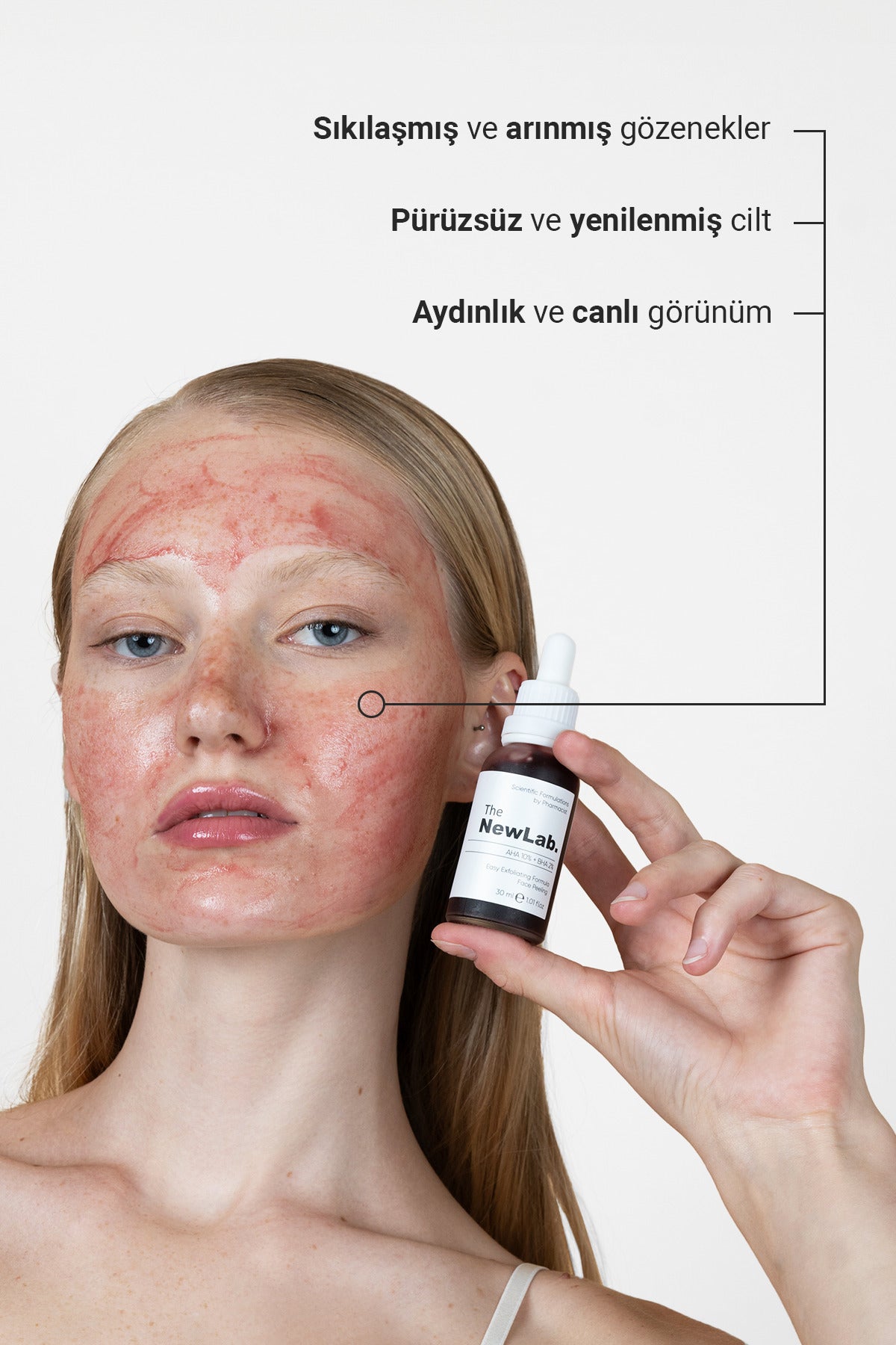 The NewLab Revitalizing & Tone Equalizing Red Peeling Serum is a high-performance chemical exfoliating treatment formulated with 10% AHA and 2% BHA to help refine skin texture, promote a brighter look, and support a more even skin tone.