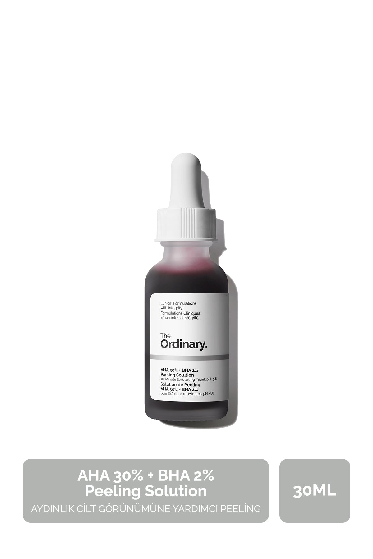 The Ordinary AHA 30% + BHA 2% Peeling Solution is a high-strength exfoliating treatment designed to promote a brighter, smoother, and more even-looking complexion.