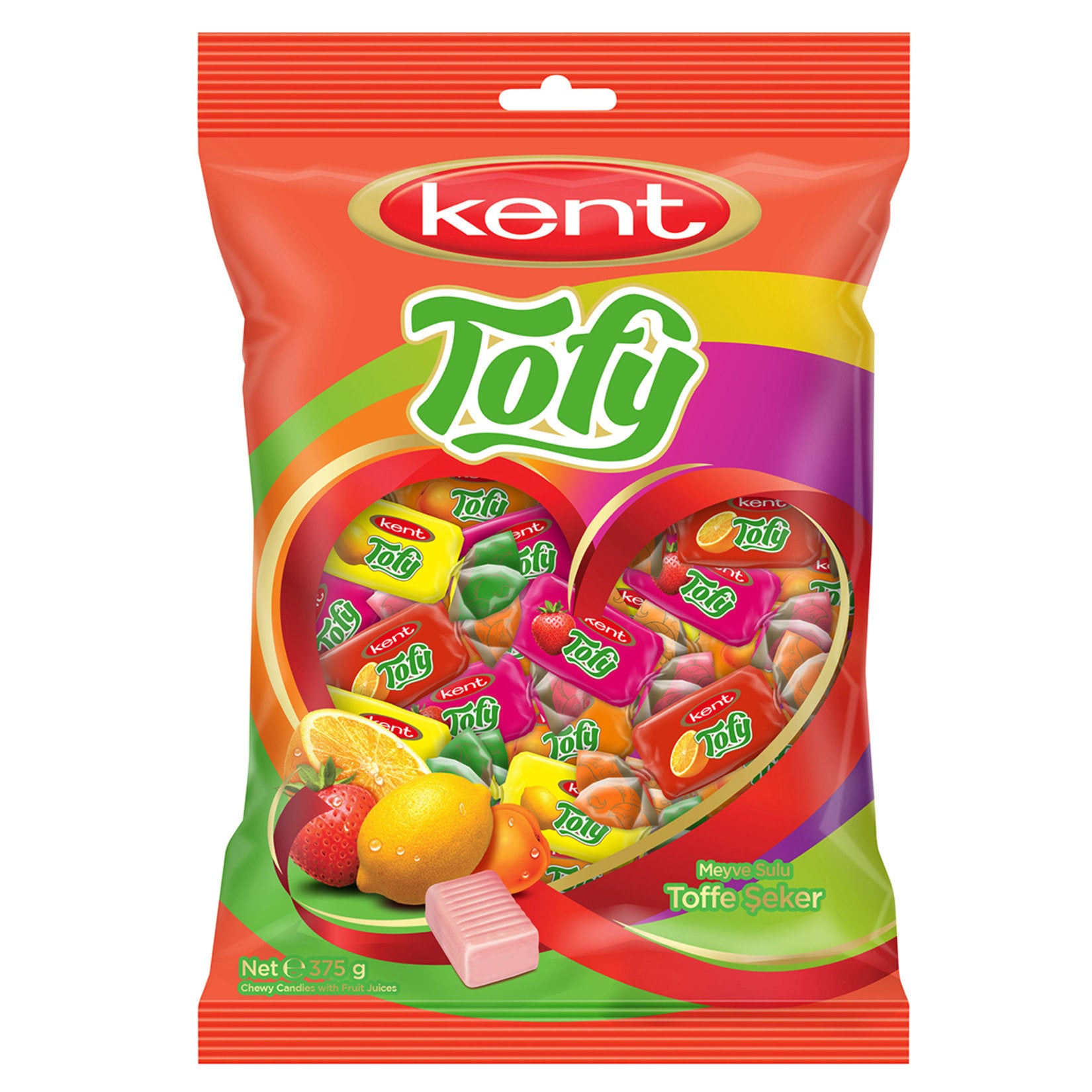Tofy Meyve Sulu Fruit Candy brings a colorful mix of fruity flavors in soft, chewy bite-size pieces—perfect for sharing at gatherings or keeping on hand for a sweet treat anytime.