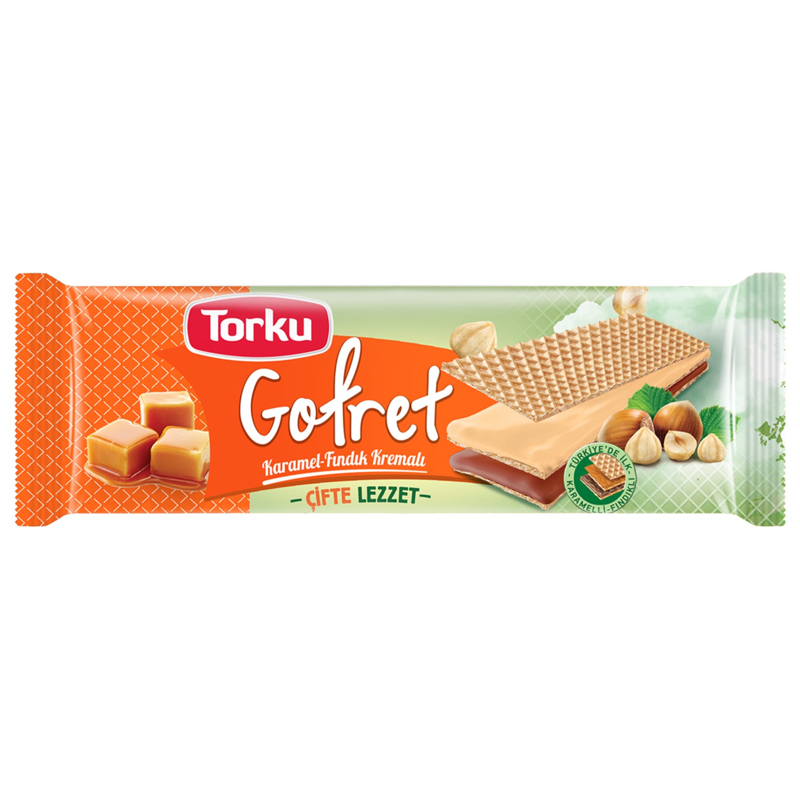 Torku Caramel Hazelnut Wafer brings together the rich taste of caramel, crunchy hazelnuts, and light