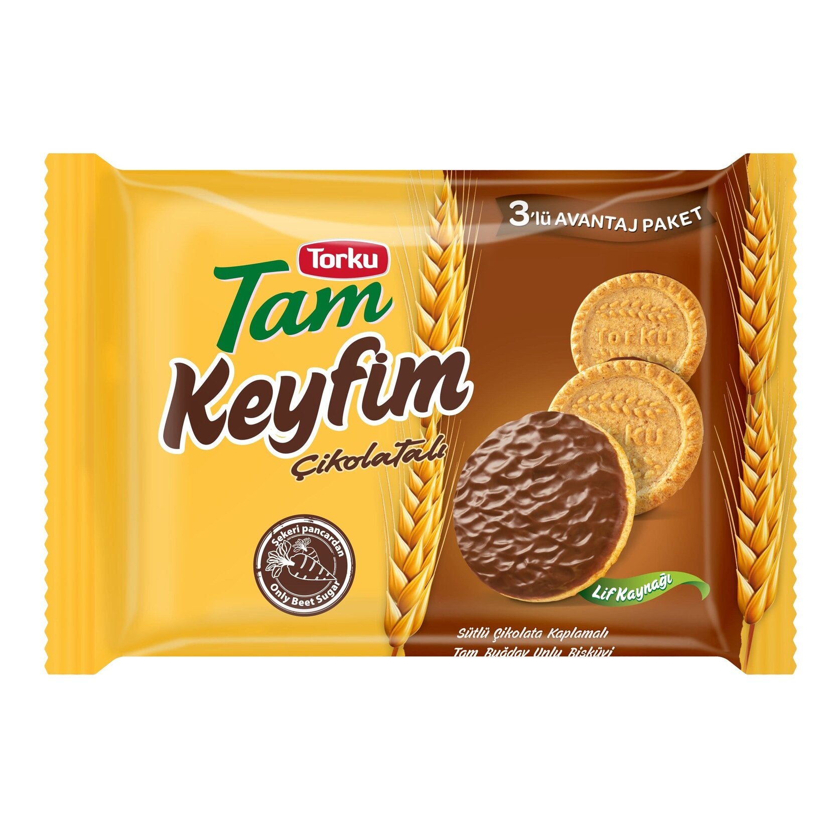 Torku Tam Keyfim Chocolate Covered Biscuit is a deliciously wholesome treat made with 30% whole wheat flour and covered in smooth milk chocolate.