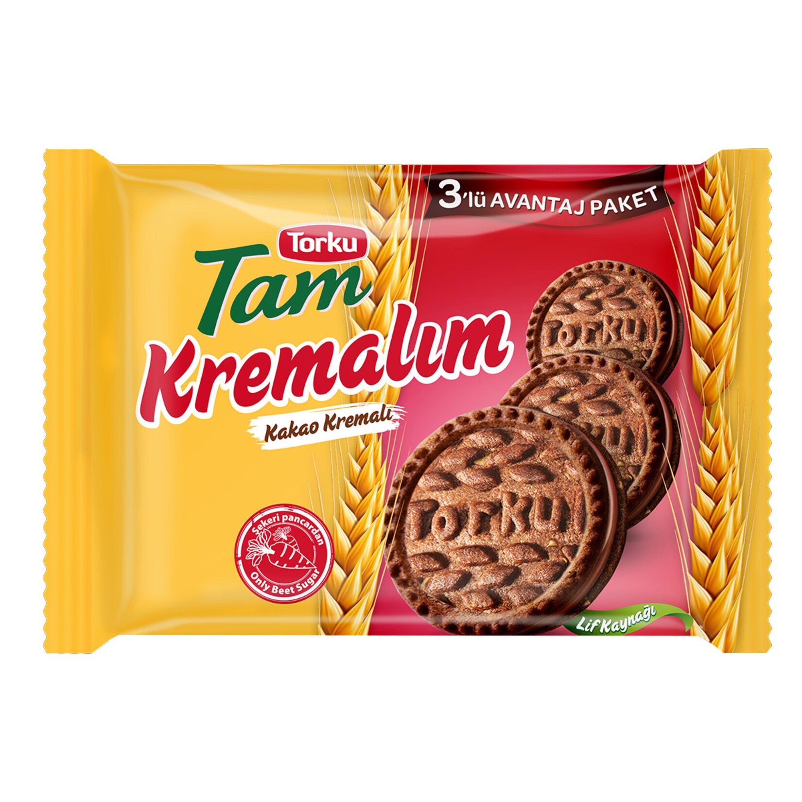 Torku Tam Kremalim Cacao Cream Biscuit brings together the rich taste of cacao cream with the goodness of whole grains.