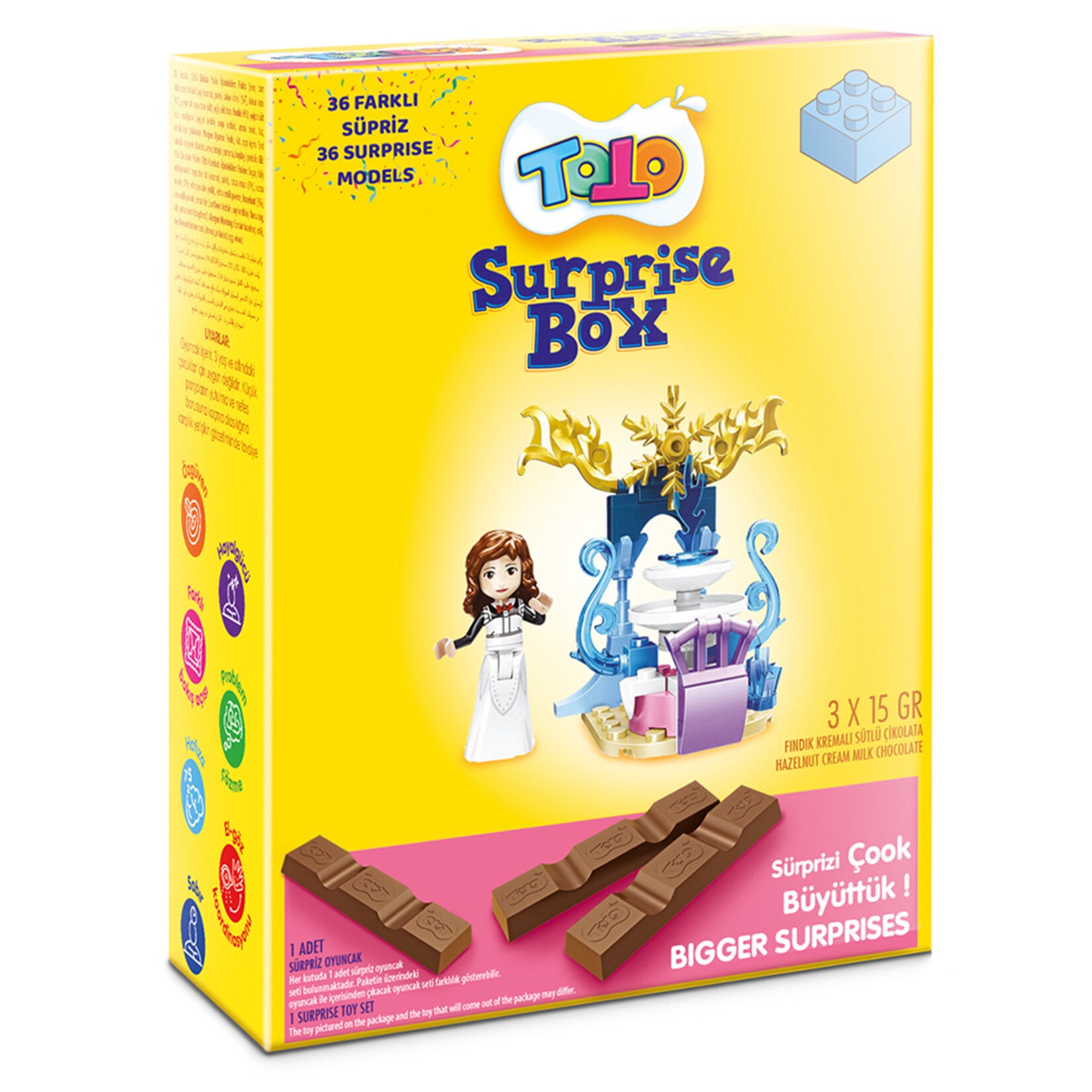 Discover the fun and flavor of the Toto Surprise Box (Girl) – a delightful treat that combines creamy chocolate with a surprise toy inside.