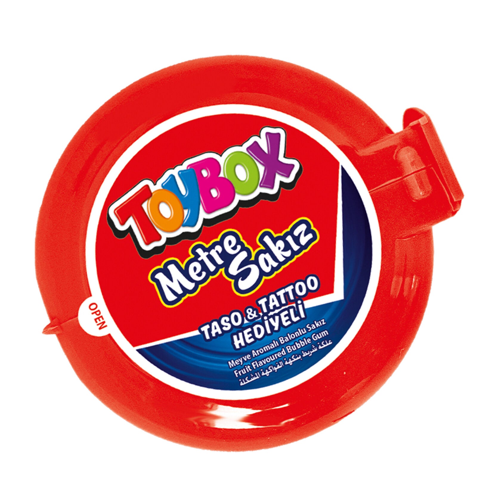 Toybox Fruit Flavored Balloon Meter Gum brings playful fun and long-lasting flavor together in one colorful roll.