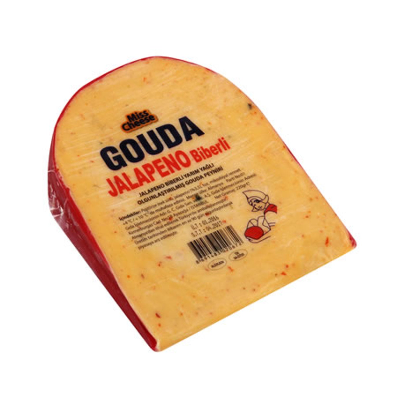 Trakya Ciftligi Gouda Jalapeno Semi-Skim Fresh Cheese brings together the smooth, creamy texture of Gouda-style cheese with the bold kick of jalapeno peppers.