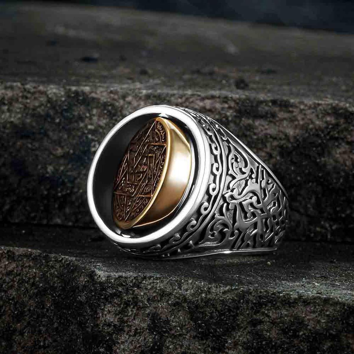 Rooted in centuries-old symbolism, this Turkish Silver Ring with Rotating Seal of Solomon blends spiritual heritage with bold craftsmanship.