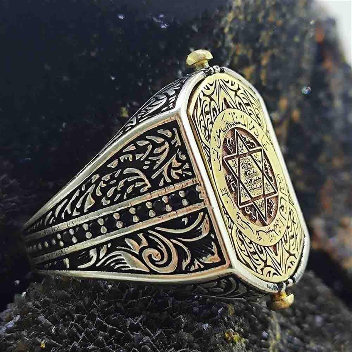 Turkish Silver Ring with Suleiman Seal and Ayat al Kursi is a powerful expression of faith and craftsmanship.