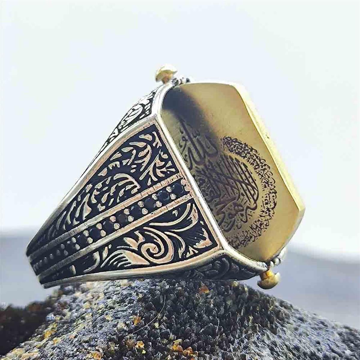 Turkish Silver Ring with Suleiman Seal and Ayat al Kursi is a powerful expression of faith and craftsmanship.