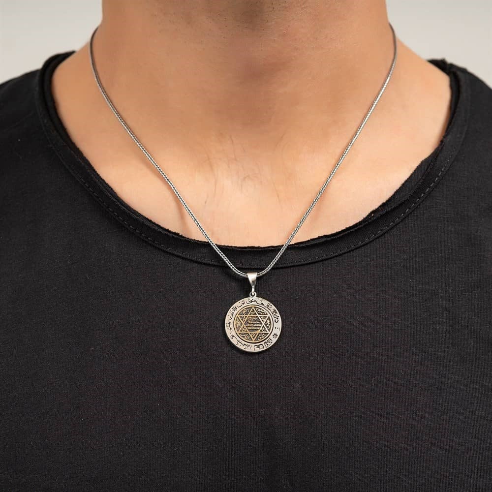 Crafted in solid 925 Sterling Silver, this striking Turkish Sterling Silver Jewelry Set with Seal of Solomon brings together a ring, necklace, and bracelet united by one of the most powerful symbols in history.