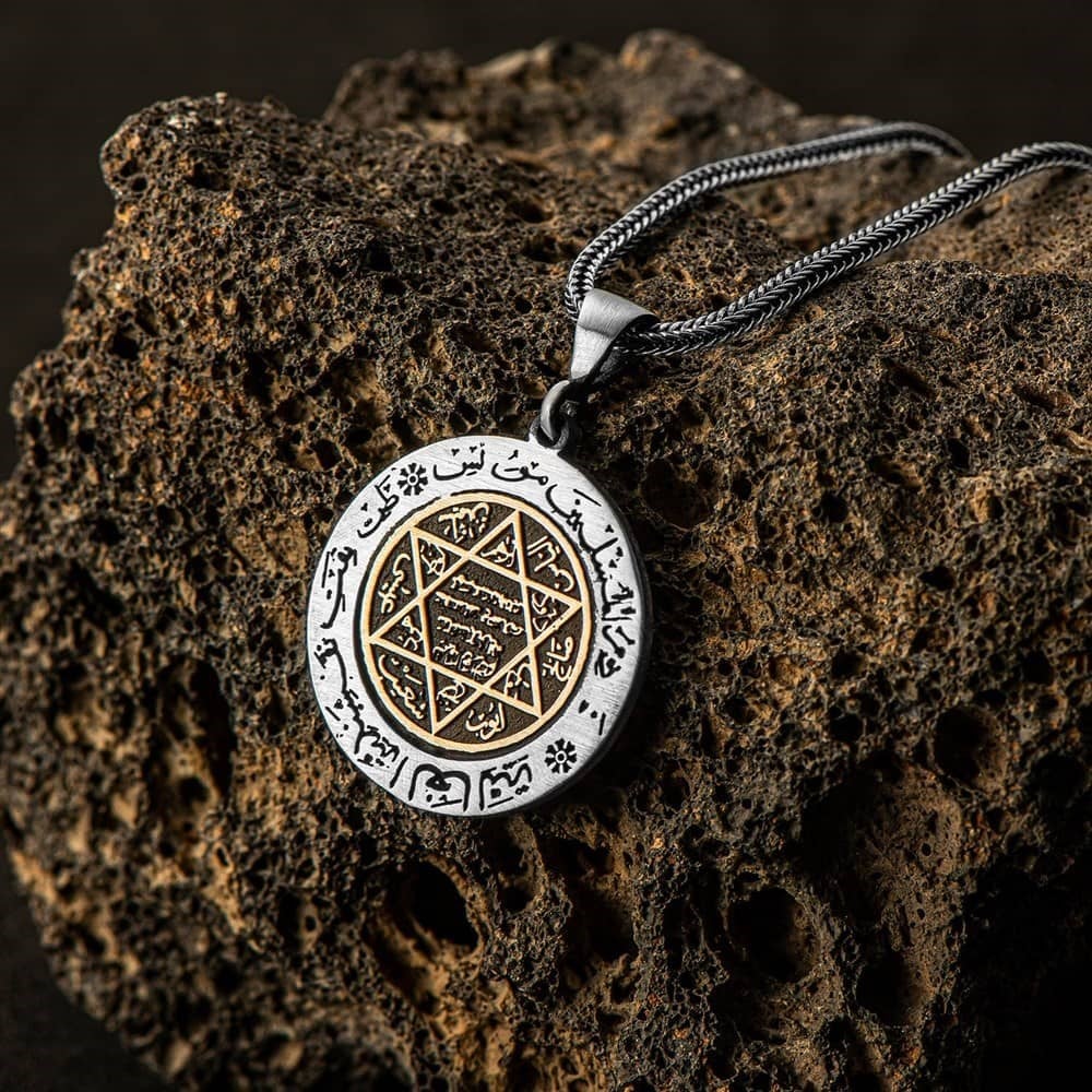 Crafted in solid 925 Sterling Silver, this striking Turkish Sterling Silver Jewelry Set with Seal of Solomon brings together a ring, necklace, and bracelet united by one of the most powerful symbols in history.