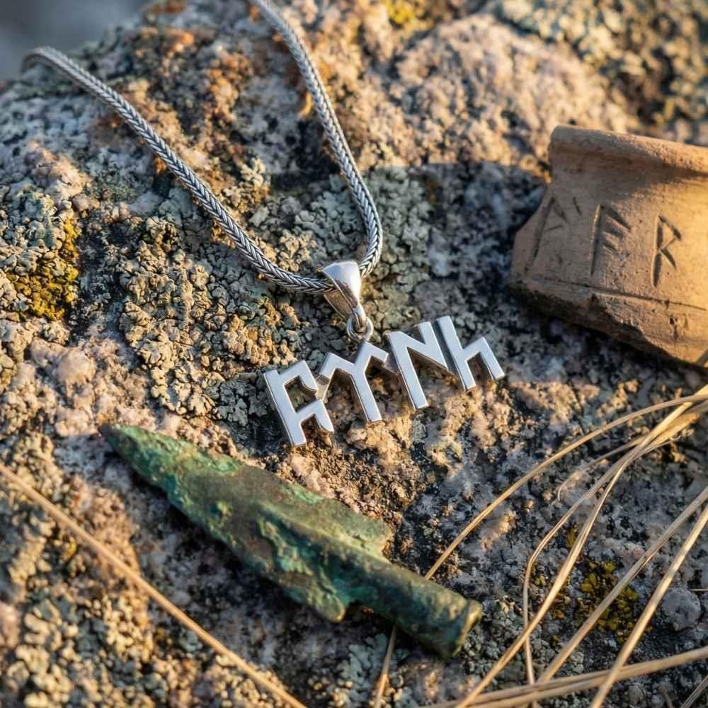 Celebrate heritage and symbolism with this Turkish Sterling Silver Necklace with Gokturk Script, crafted entirely from 925 sterling silver.