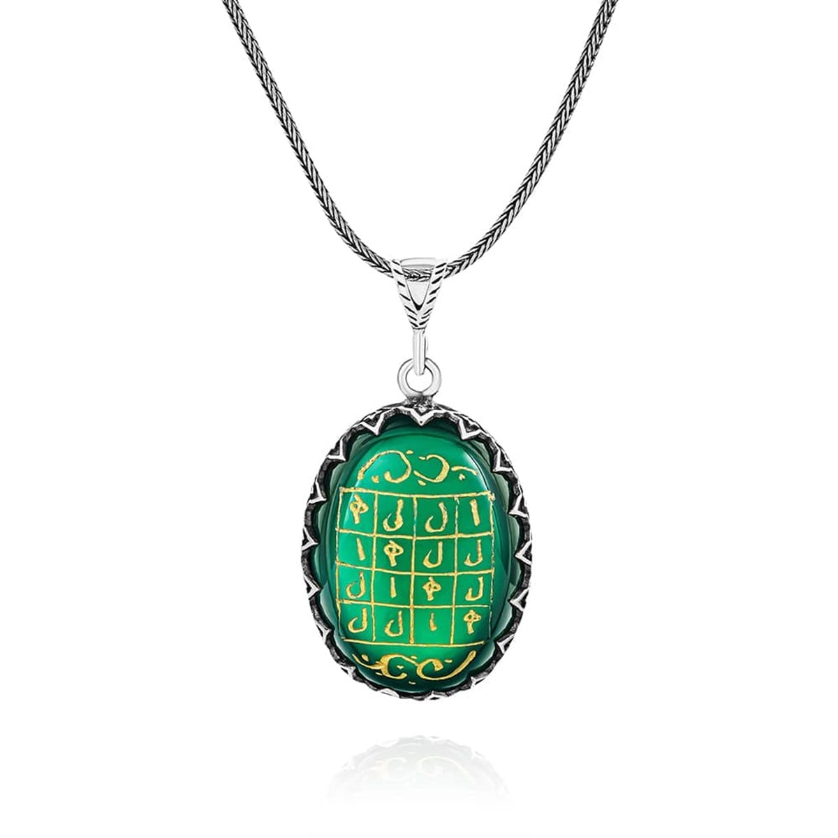 This Turkish Sterling Silver Necklace with Green Agate Talisman blends meaningful symbolism with refined craftsmanship.