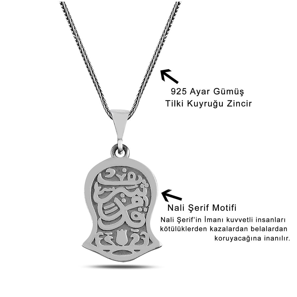 Celebrate centuries of spiritual artistry with this Turkish Sterling Silver Necklace with Nal-i Serif Motif.
