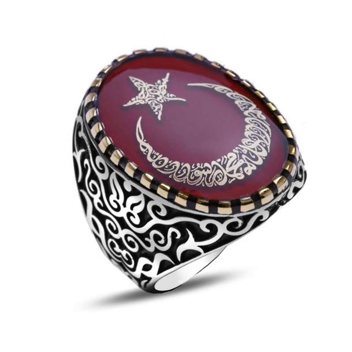 Turkish Sterling Silver Ring with Crescent Star Enamel brings together faith, heritage, and masterful craftsmanship in one powerful design.
