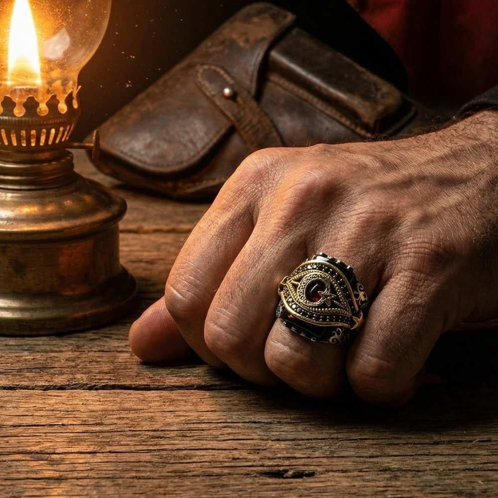 Turkish Sterling Silver Ring with Crescent Star is a bold expression of heritage and craftsmanship.