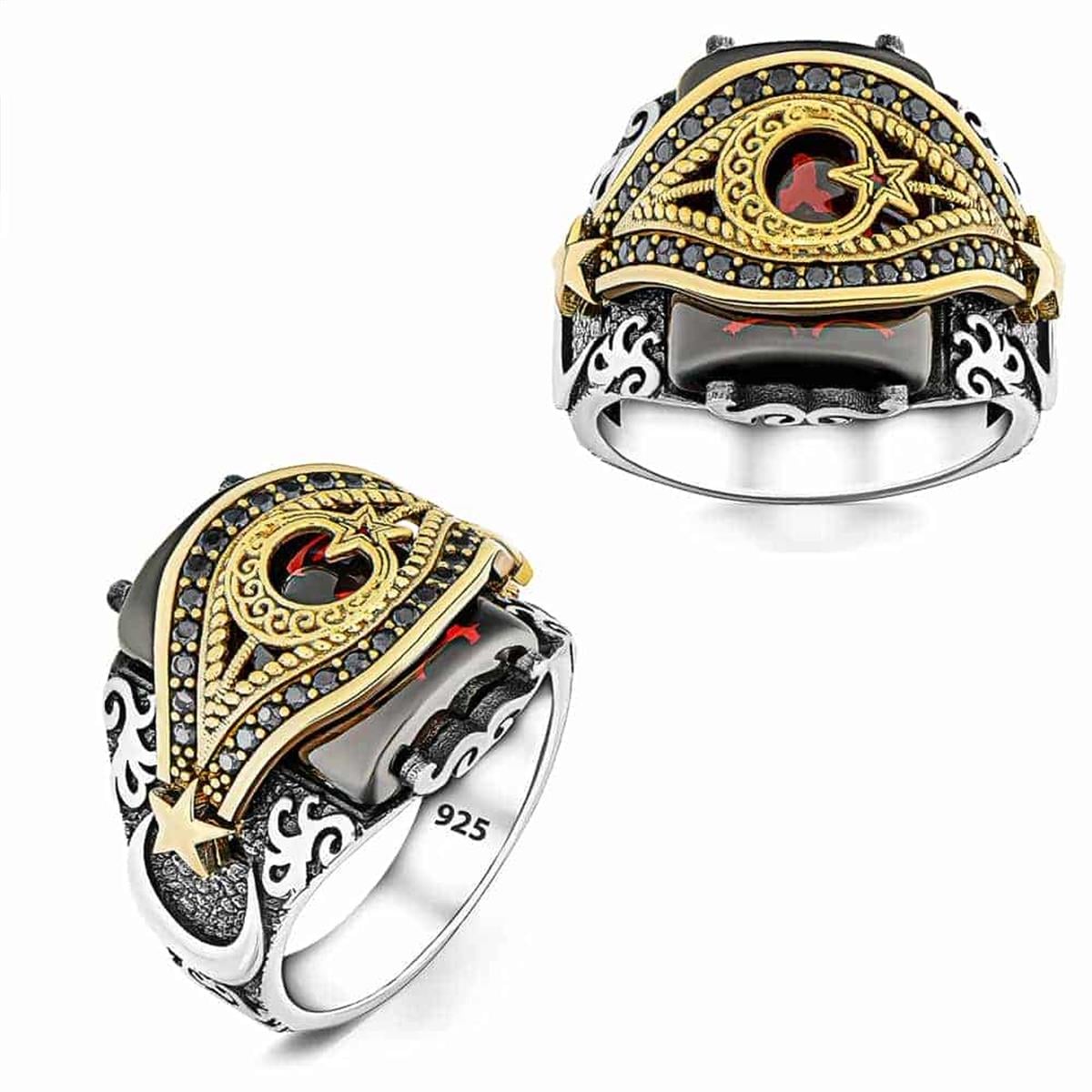 Turkish Sterling Silver Ring with Crescent Star is a bold expression of heritage and craftsmanship.