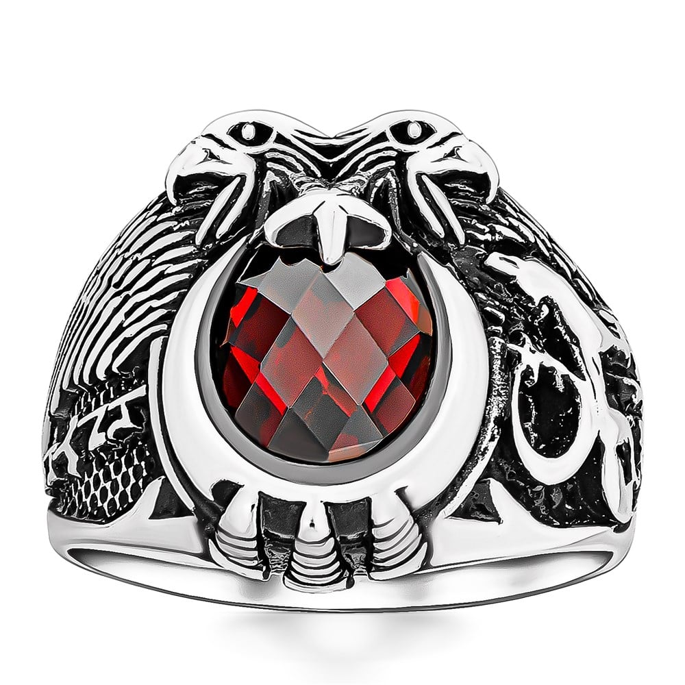 Turkish Sterling Silver Ring with Double Headed Eagle is a bold statement piece inspired by deep-rooted Turkic symbolism.