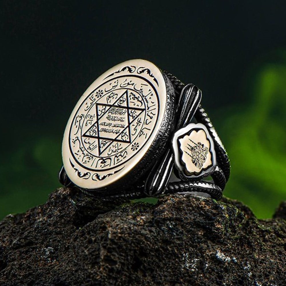 Turkish Sterling Silver Ring with Seal of Solomon is a bold expression of faith, history, and craftsmanship.