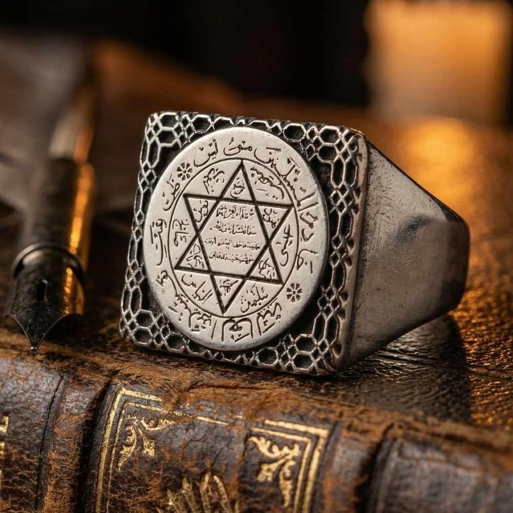 Turkish Sterling Silver Ring with Seal of Solomon is a bold expression of heritage and symbolism, crafted for those who appreciate meaningful design and masterful metalwork.