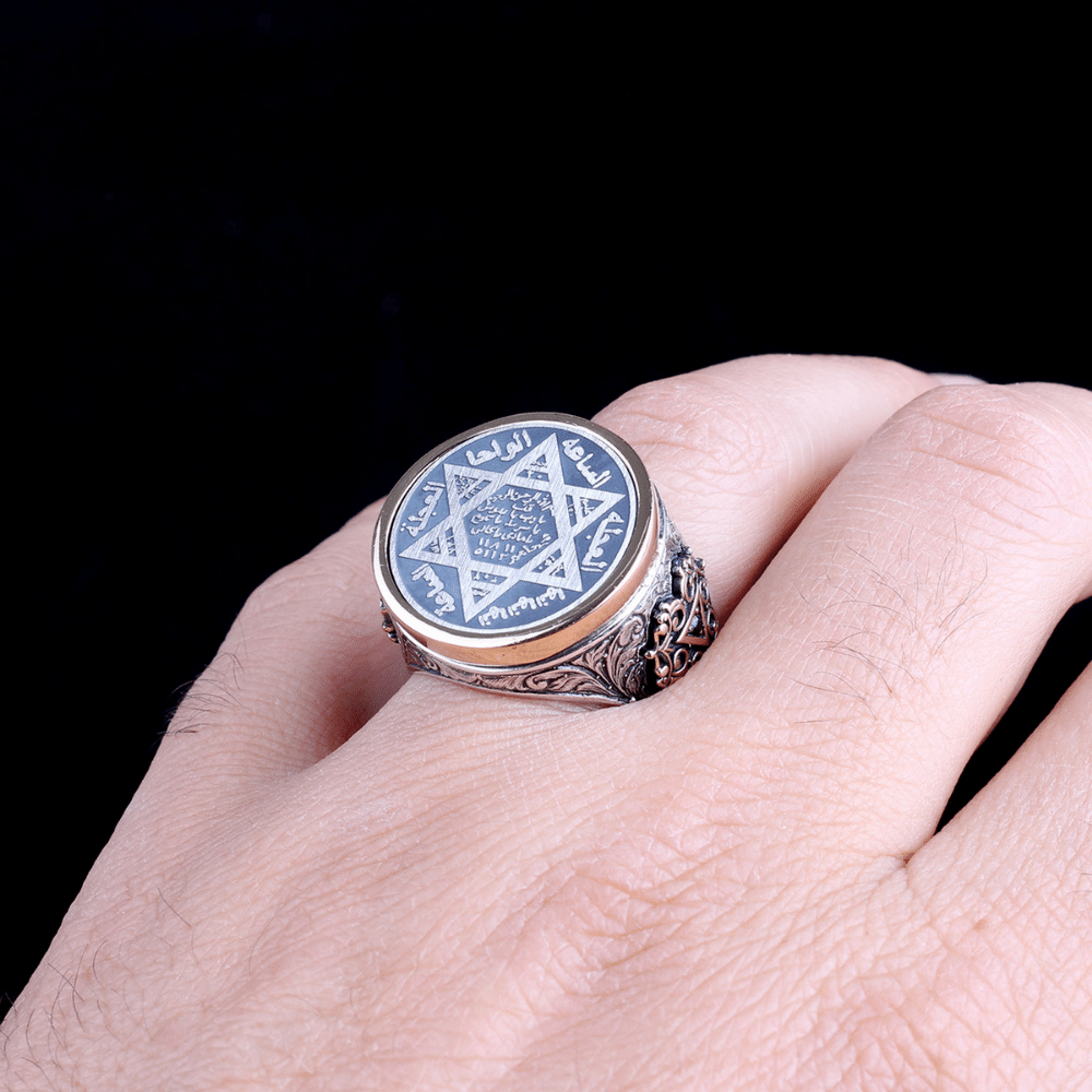 Discover the bold character of this Turkish Sterling Silver Ring with Seal of Solomon, crafted for those who appreciate symbolism, heritage, and powerful design.