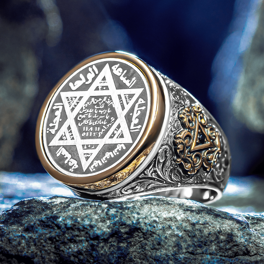 Discover the bold character of this Turkish Sterling Silver Ring with Seal of Solomon, crafted for those who appreciate symbolism, heritage, and powerful design.