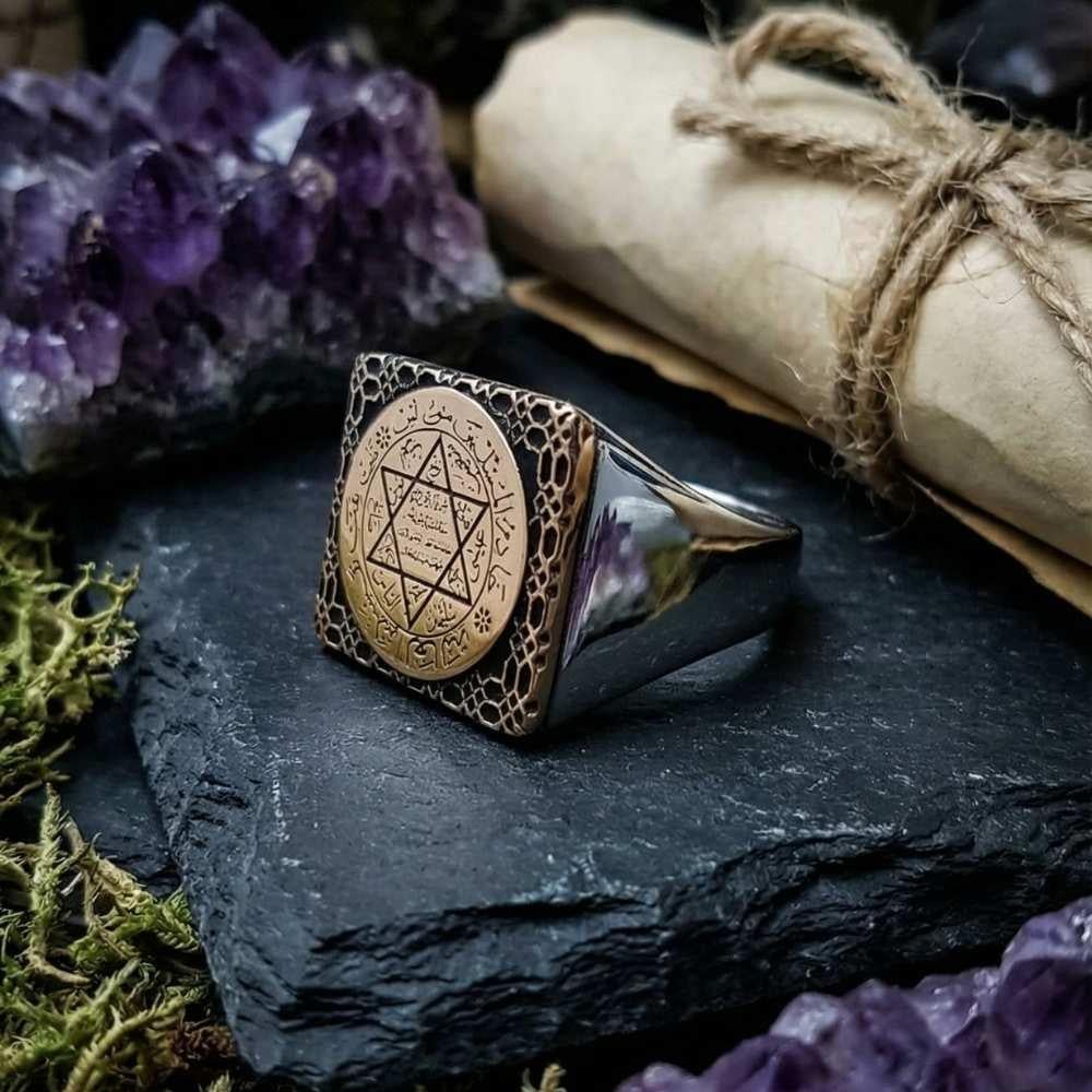 Turkish Sterling Silver Ring with Seal of Solomon is a bold expression of heritage and symbolism, crafted for those who appreciate meaningful design and masterful metalwork.