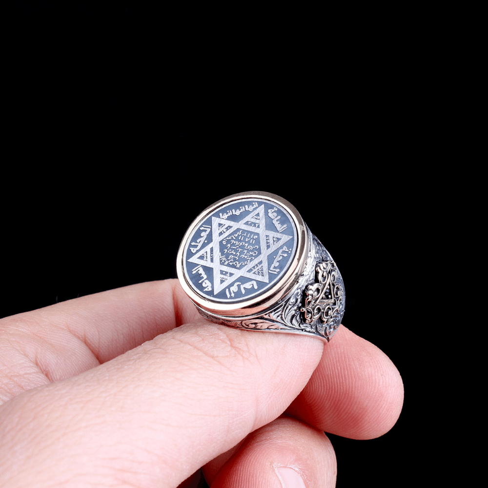 Discover the bold character of this Turkish Sterling Silver Ring with Seal of Solomon, crafted for those who appreciate symbolism, heritage, and powerful design.