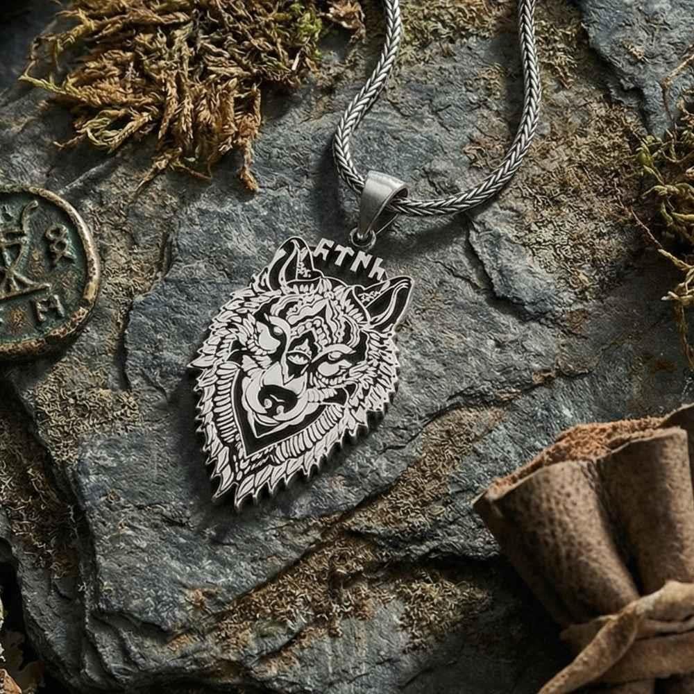 Celebrate ancient heritage with this Turkish Sterling Silver Wolf Necklace with Gokturk Script, a bold symbol of strength, identity, and history.