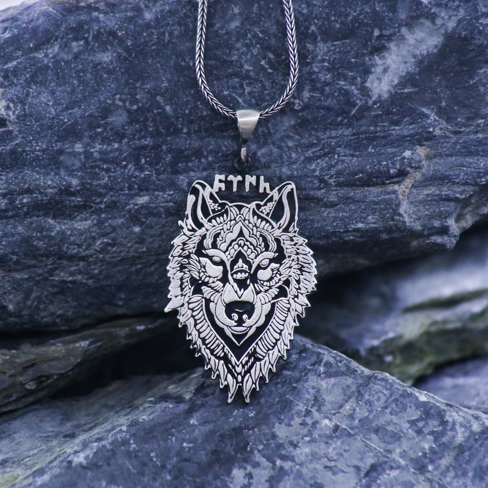 Celebrate ancient heritage with this Turkish Sterling Silver Wolf Necklace with Gokturk Script, a bold symbol of strength, identity, and history.