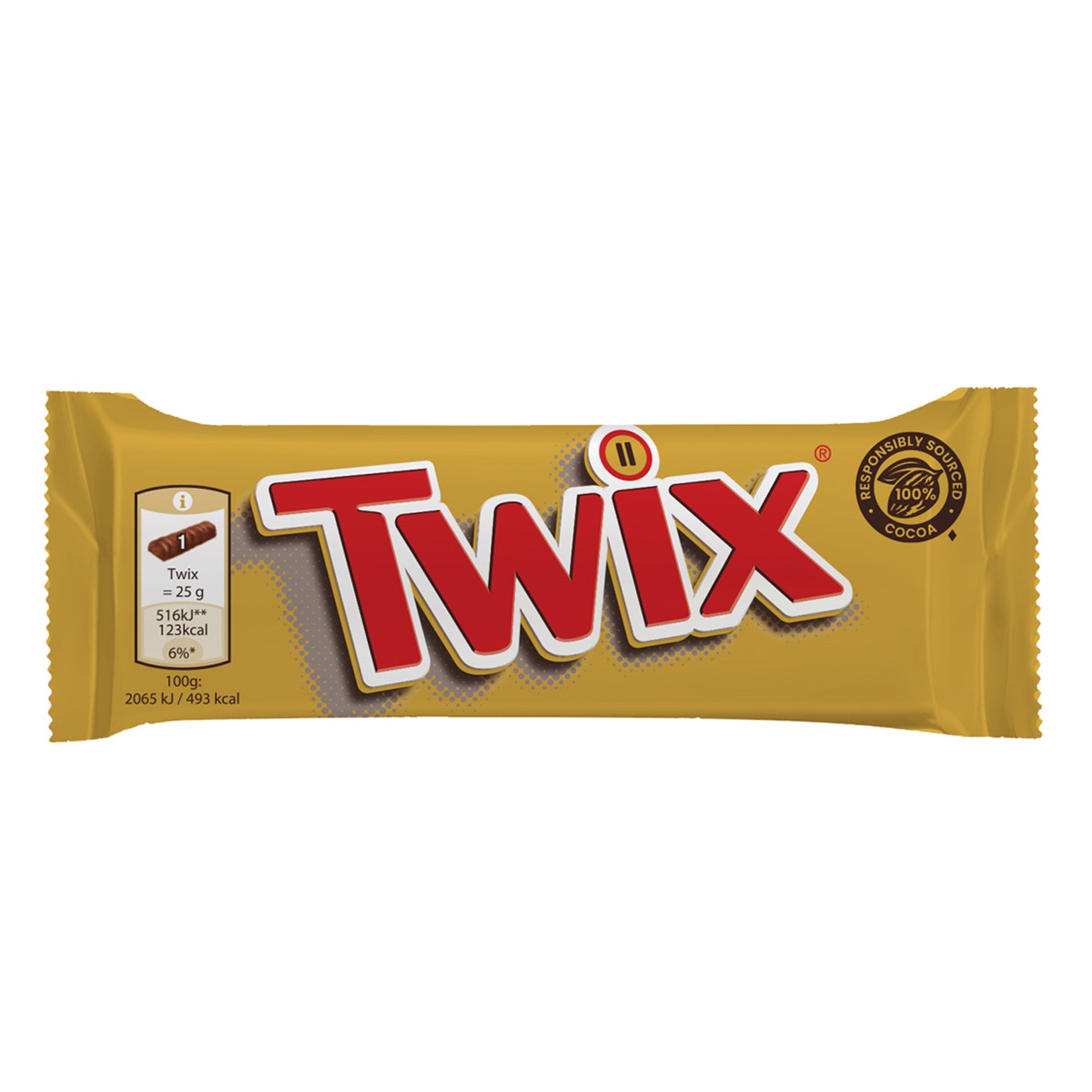 Enjoy the classic combination of crunchy biscuit, smooth caramel, and creamy milk chocolate with the Twix Chocolate Bar.