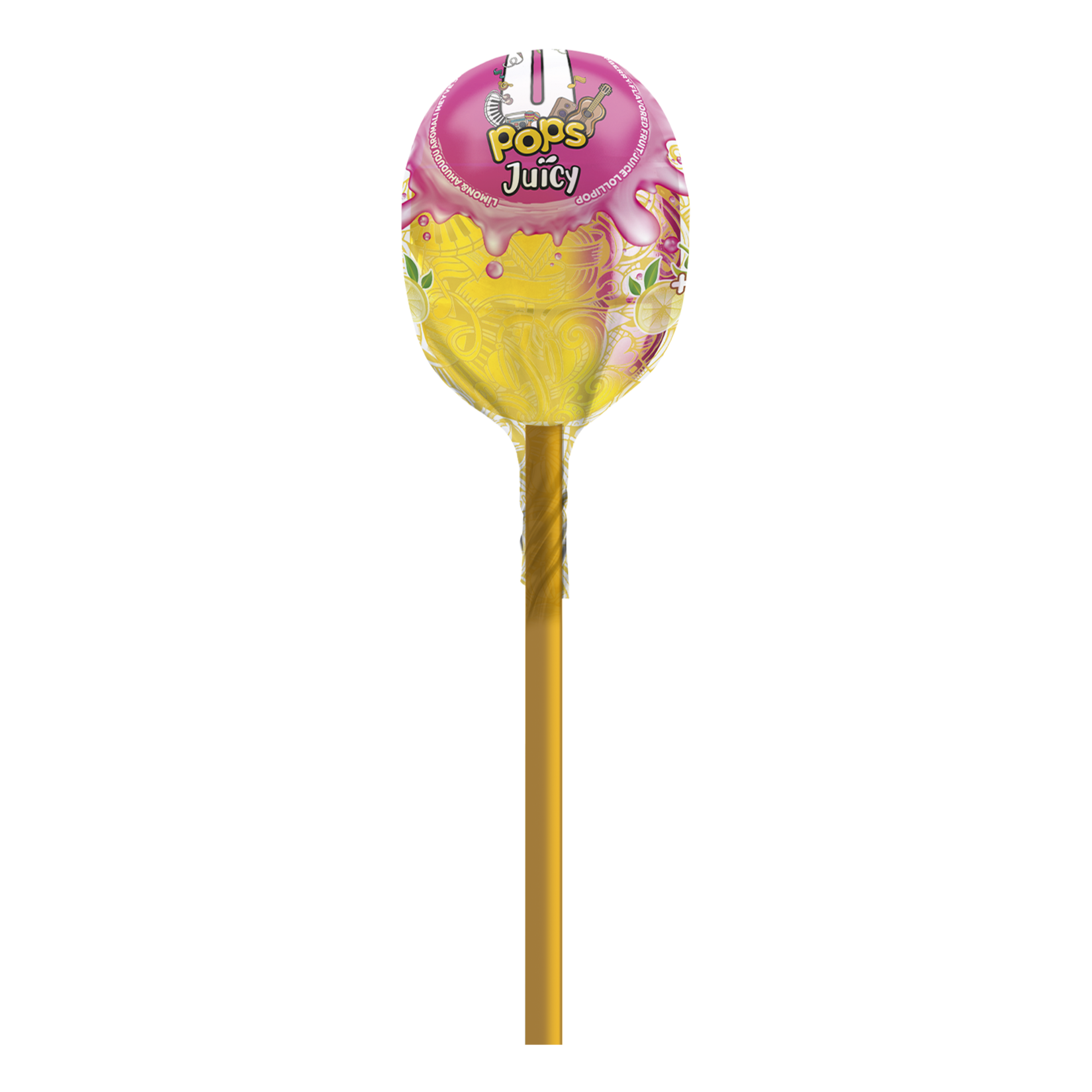Enjoy a burst of fruity fun with U Pops Juicy Fruit Flavored Lollipop, made with real fruit juice and natural flavors like lemon, raspberry, apple, and peach.