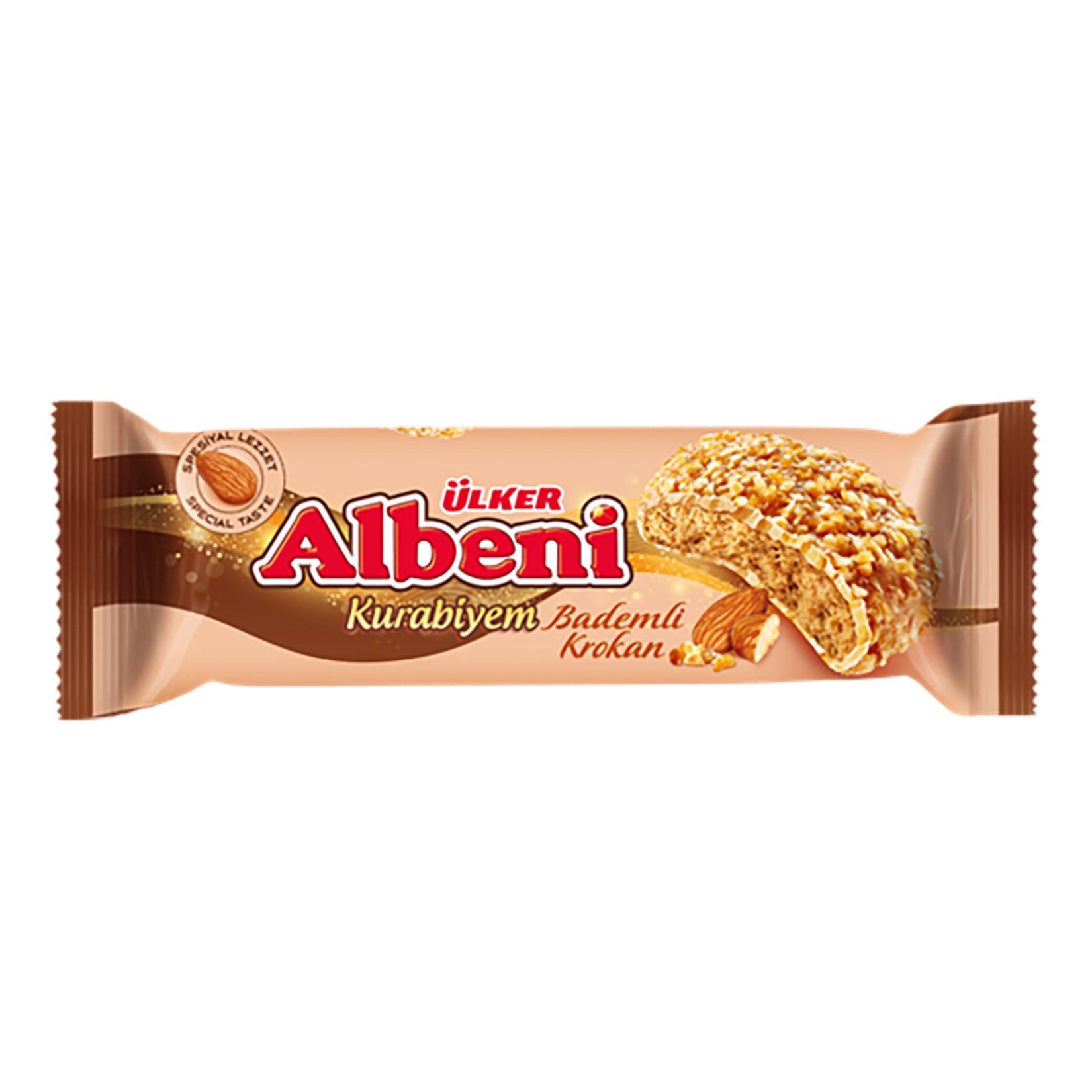 Ulker Albeni Kurabiyem Almond Croquant Cookie blends the rich, nutty crunch of almond croquant with 