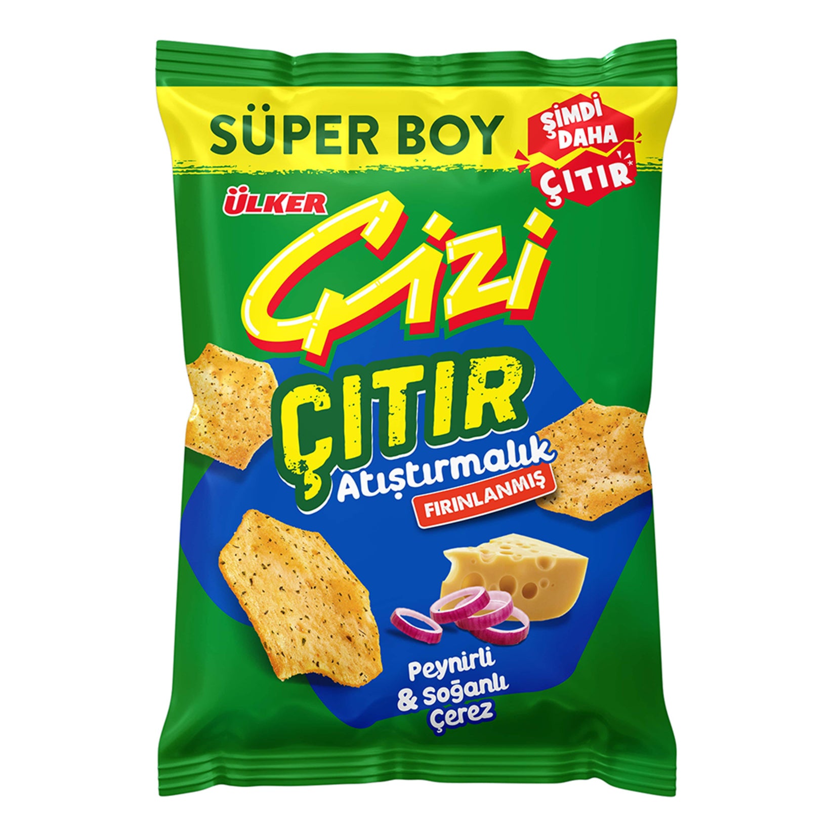 Ulker Cizi Crispy Cheese & Onion Crackers deliver the bold, savory taste of cheese and onion in every crunchy bite.