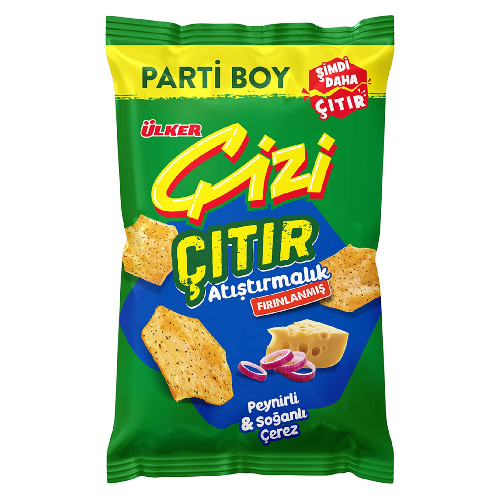 Ulker Cizi Crispy Cheese & Onion Party Size is a bold and savory snack that brings the irresistible combination of cheese and onion to your fingertips.