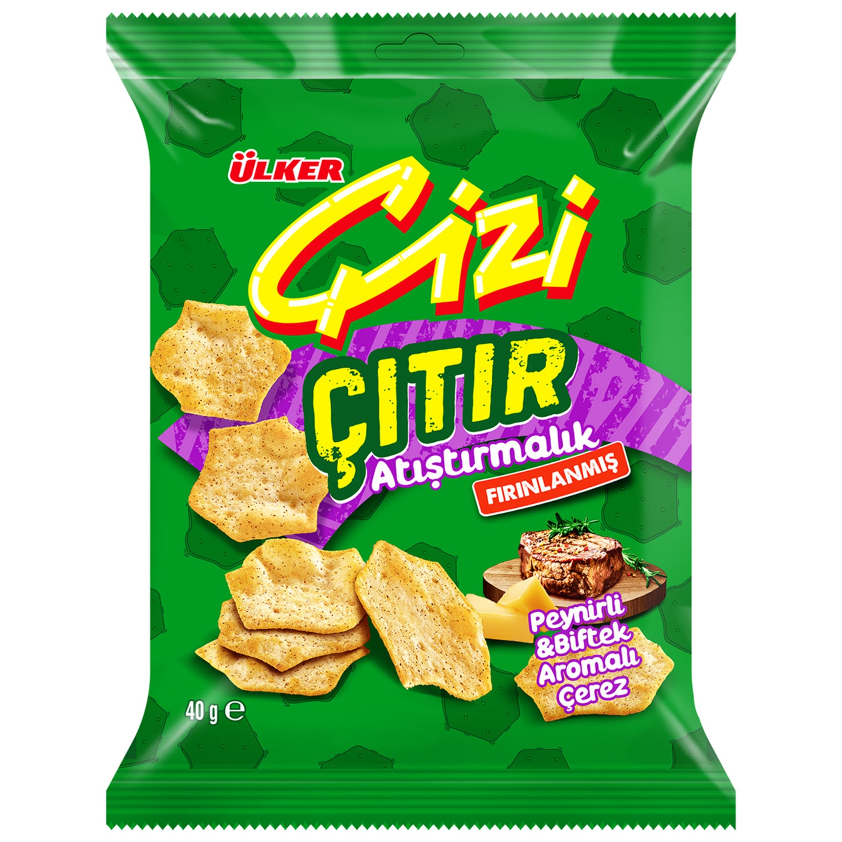 Ulker Cizi Crispy Cheese & Steak Flavored Snack delivers a bold and savory taste experience in every bite.