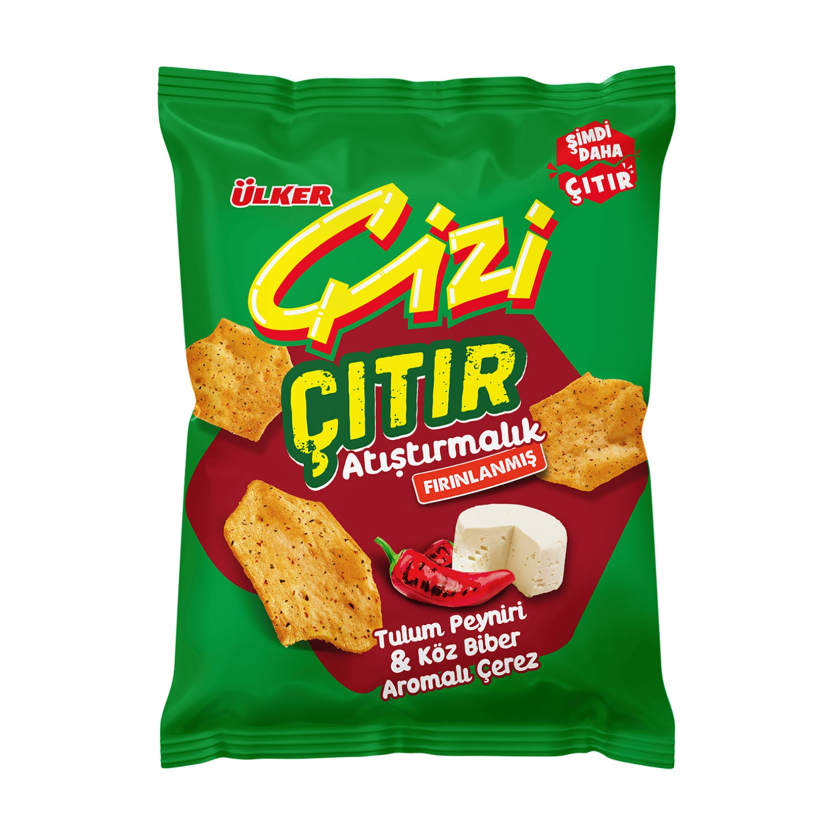 Ulker Cizi Crispy Tulum Cheese & Roasted Pepper Crackers bring a bold and flavorful twist to your snack time.
