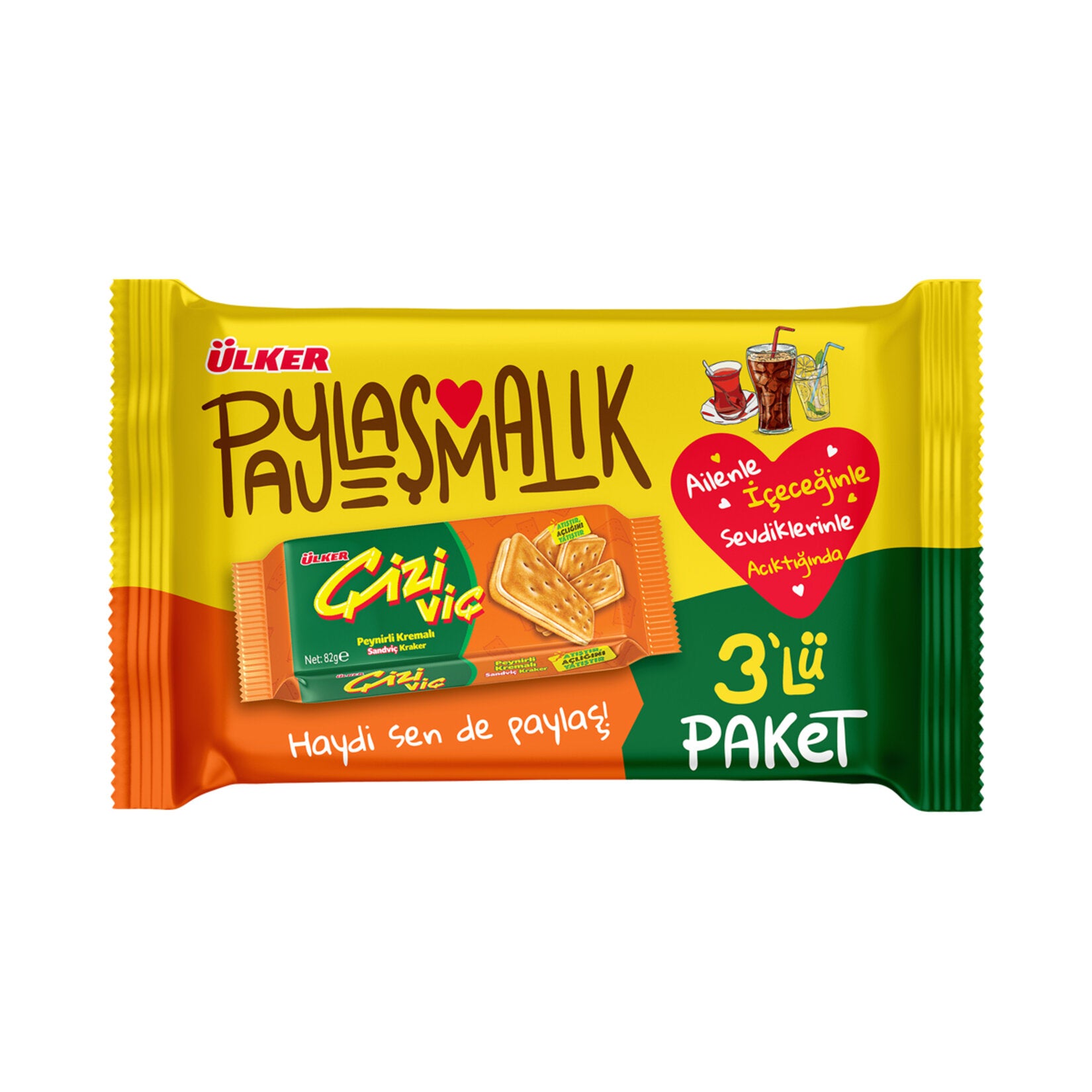 Ulker Cizivic Cheese Sandwich Crackers bring a savory twist to your snacking routine.
