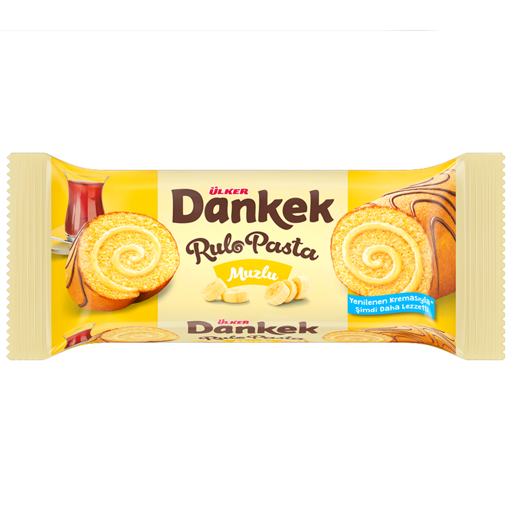 Ulker Dankek Banana Roll Cake brings the nostalgic taste of Turkish bakery classics to your home.