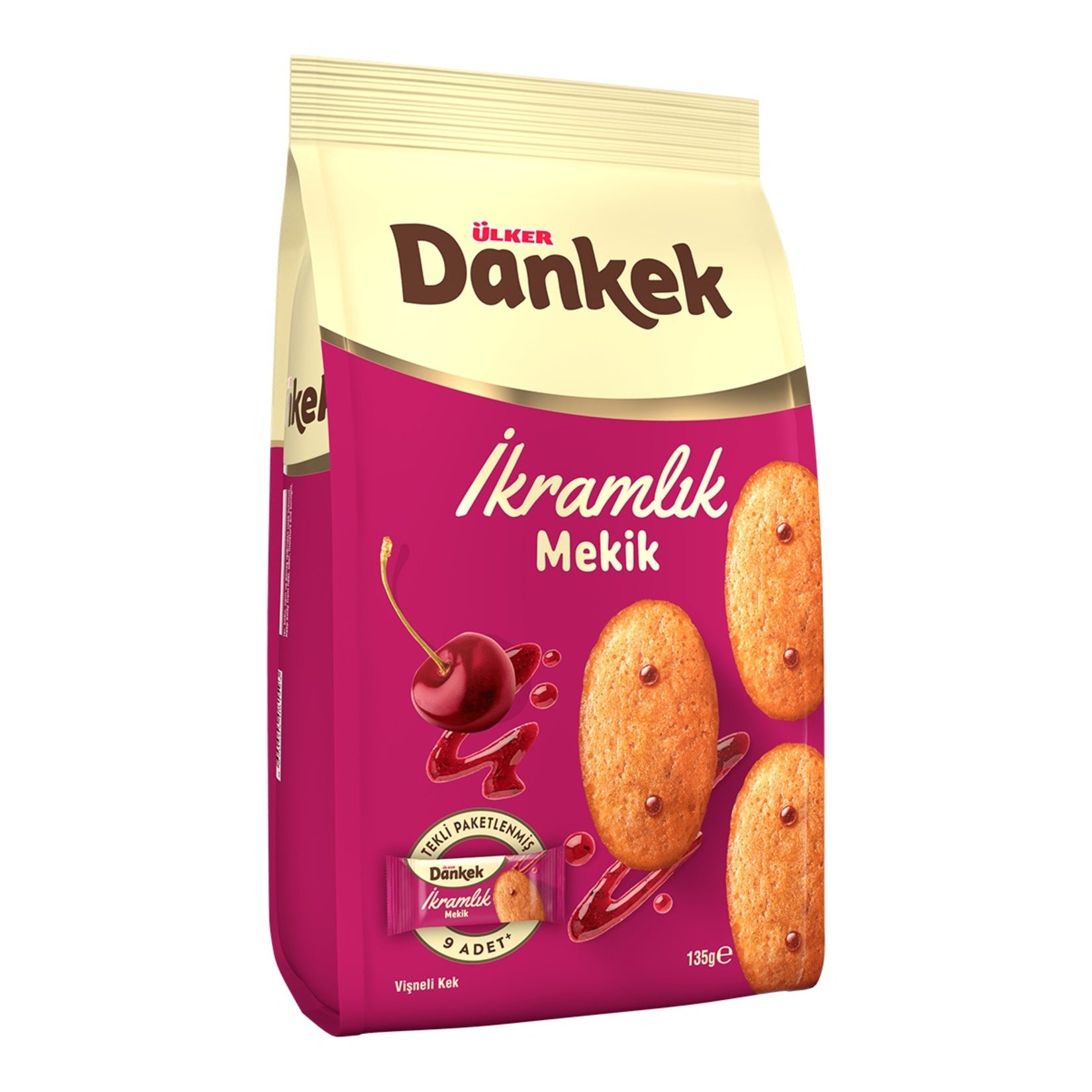 Ulker Dankek Visneli Mini Mekik Cake brings the rich taste of Turkish cherry to your snack time.