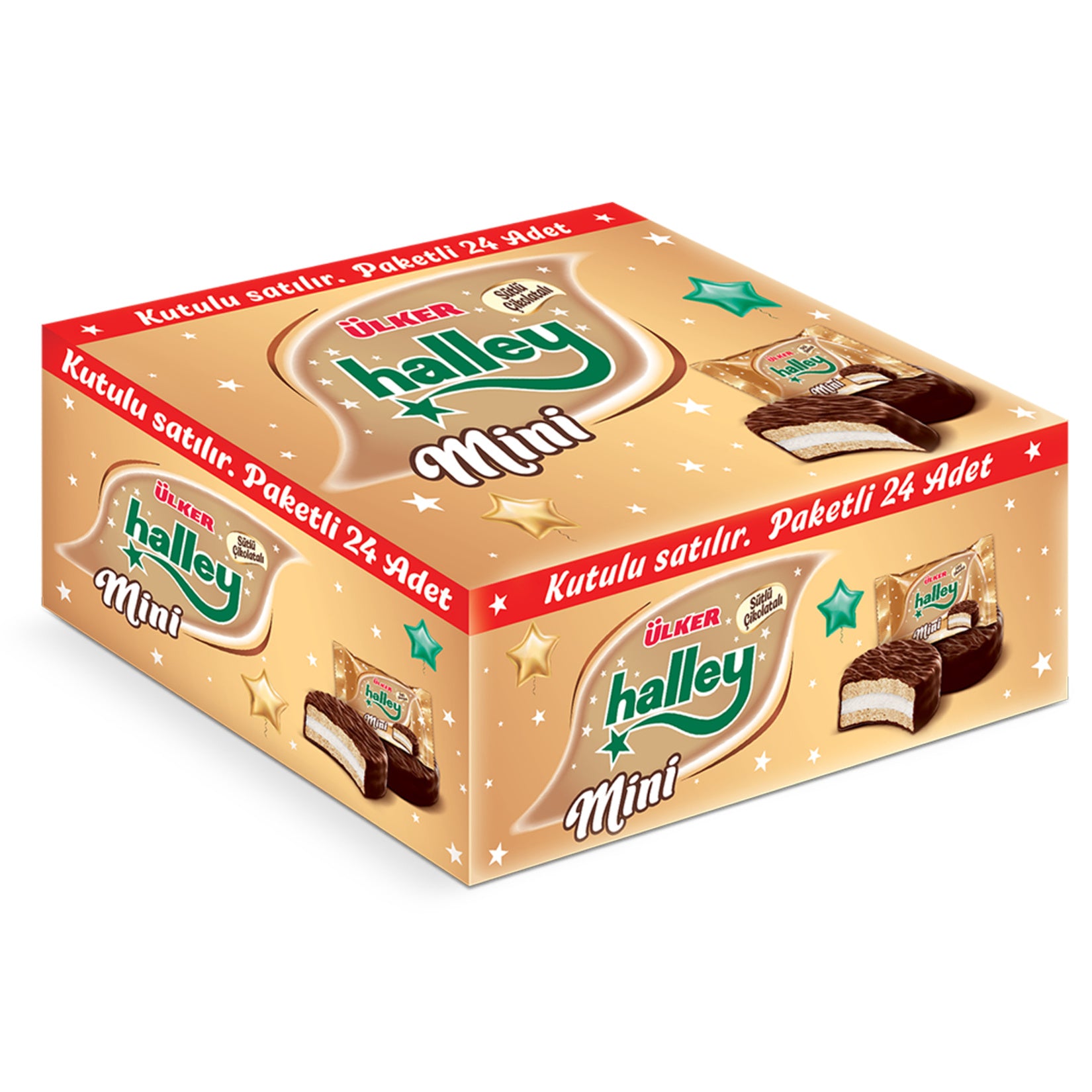 Ulker Halley Mini brings together soft marshmallow filling, fluffy cake layers, and a smooth chocolate coating in perfectly portioned mini bites.