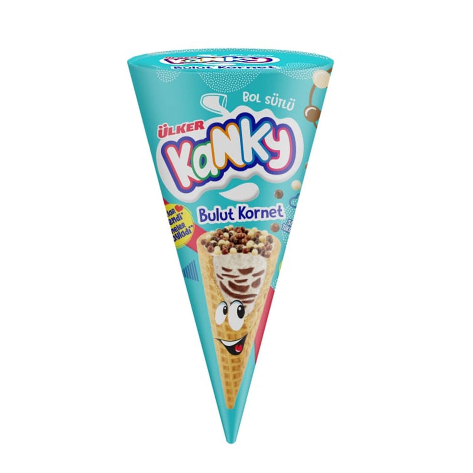 Ulker Kanky Bulut Cornet Wafer brings a delightful mix of crispy texture and rich chocolate layers in a fun, cloud-shaped cone.