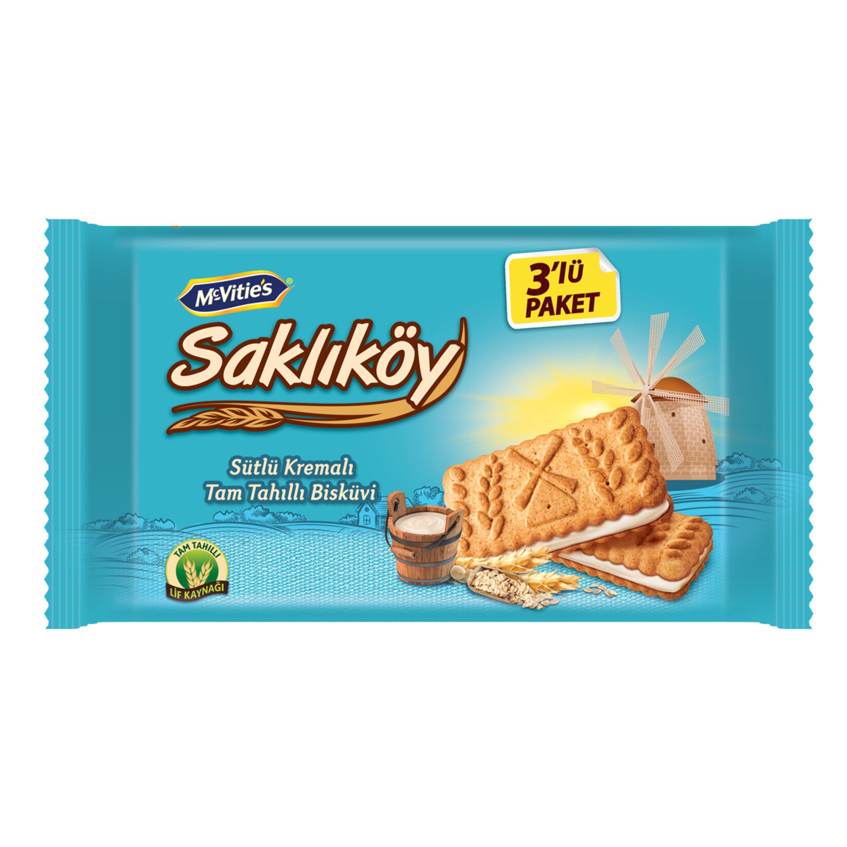 Ulker Saklikoy Milk Cream Biscuit blends the wholesome goodness of oats and whole wheat with a smooth milk cream filling, creating a satisfying snack you can enjoy any time of day.