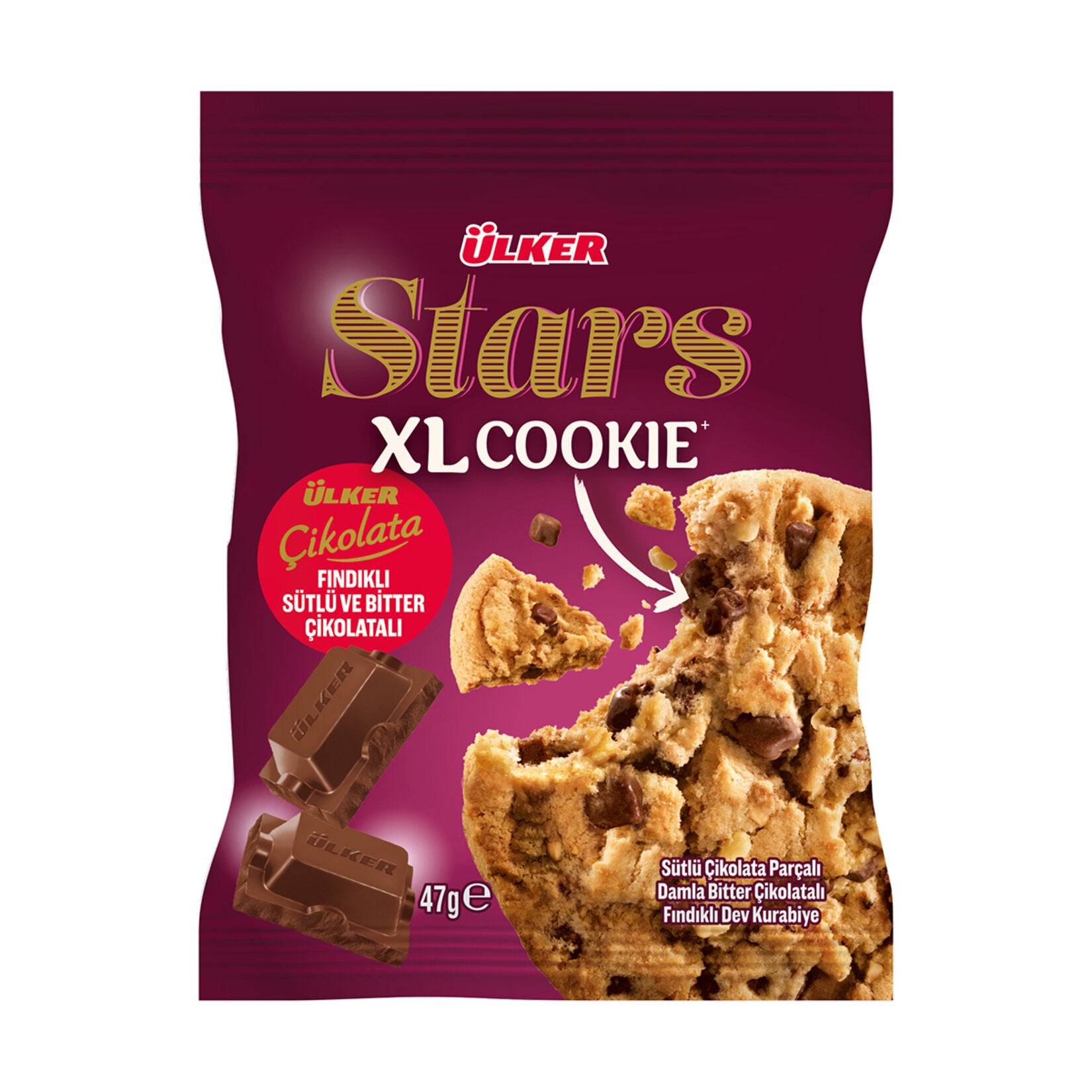 Ulker Stars Cookie Hazelnut Milk Chocolate combines a crunchy cookie base with smooth milk chocolate and real hazelnuts for a satisfying snack experience.