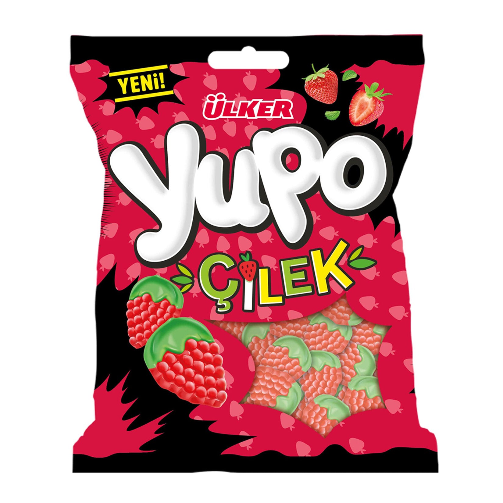 Ulker Yupo Eglenjeli Strawberry Gummies bring fruity fun to your snack time with their soft, chewy t